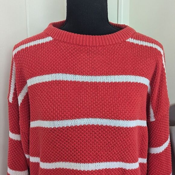 VTG Christian Dior Red White Stripes Sweater M Nautical Prep Coastal Retro Glam - Picture 3 of 9